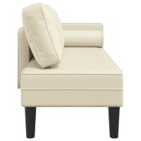 vidaXL Chaiselongue mit Kissen Creme Kunstleder