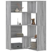 vidaXL Eck-B&uuml;cherregal 4 Etagen Grau Sonoma 85x85x140 cm Holzwerkstoff