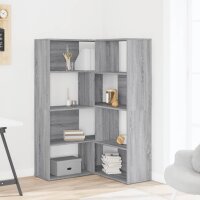 vidaXL Eck-B&uuml;cherregal 4 Etagen Grau Sonoma 85x85x140 cm Holzwerkstoff