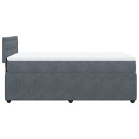 vidaXL Boxspringbett mit Matratze Dunkelgrau 100x200 cm Samt