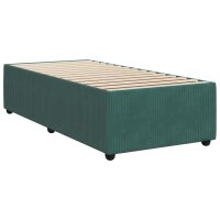 vidaXL Boxspringbett mit Matratze Dunkelgr&uuml;n 100x200 cm Samt