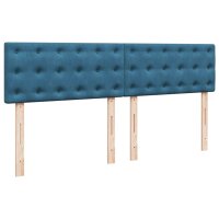 vidaXL Boxspringbett mit Matratze Blau 180x200 cm Samt