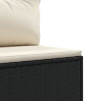 vidaXL 6-tlg. Garten-Sofagarnitur mit Kissen Schwarz Poly Rattan