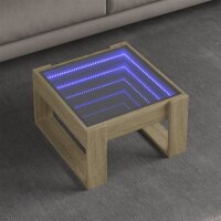 vidaXL Couchtisch mit Infinity-LED Sonoma-Eiche 50x53x30 cm