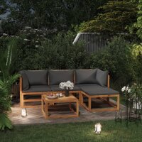 vidaXL 5-tlg. Garten-Lounge-Set mit Kissen Massivholz Akazie