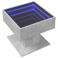 vidaXL LED-Couchtisch Betongrau 50x50x45 cm Holzwerkstoff