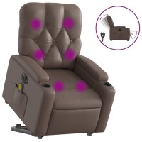 vidaXL Massagesessel mit Aufstehhilfe Elektrisch Braun...