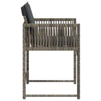 vidaXL Gartenst&uuml;hle mit Kissen 4 Stk. Grau Poly Rattan