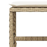 vidaXL Gartenhocker mit Kissen 4 Stk. Beige 41x41x36 cm Poly Rattan