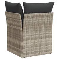 vidaXL Garten-Ecksofa mit Kissen Hellgrau Poly Rattan