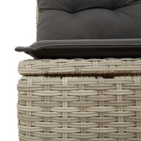 vidaXL Garten-Ecksofa mit Kissen Hellgrau Poly Rattan