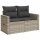 vidaXL Gartensofa mit Kissen 2-Sitzer Hellgrau Poly Rattan