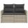 vidaXL Gartensofa mit Kissen 2-Sitzer Hellgrau Poly Rattan