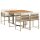 vidaXL 5-tlg. Garten-Essgruppe mit Kissen Beige Poly Rattan