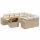 vidaXL 9-tlg. Garten-Sofagarnitur mit Kissen Beige Poly Rattan