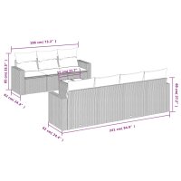 vidaXL 8-tlg. Garten-Sofagarnitur mit Kissen Hellgrau Poly Rattan