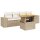 vidaXL 5-tlg. Garten-Sofagarnitur mit Kissen Beige Poly Rattan