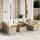 vidaXL 10-tlg. Garten-Sofagarnitur mit Kissen Beige Poly Rattan