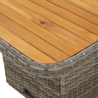 vidaXL 4-tlg. Garten-Essgruppe mit Kissen Grau Poly Rattan