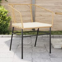 vidaXL Gartenst&uuml;hle 2 Stk. mit Kissen Braun Poly Rattan