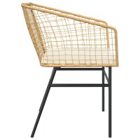 vidaXL Gartenst&uuml;hle 2 Stk. mit Kissen Braun Poly Rattan