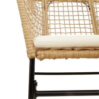 vidaXL Gartenst&uuml;hle 2 Stk. mit Kissen Braun Poly Rattan