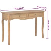 vidaXL Konsolentisch mit 2 Schubladen 110x35x76 cm Holzwerkstoff