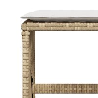 vidaXL Gartenhocker mit Kissen 4 Stk. Beige 41x41x36 cm Poly Rattan