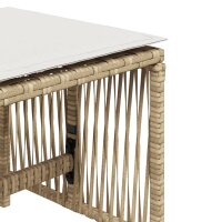 vidaXL Gartenhocker mit Kissen 4 Stk. Beige 41x41x36 cm Poly Rattan