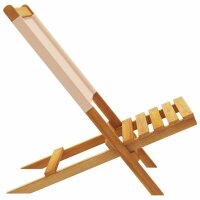 vidaXL Gartenst&uuml;hle 4 Stk. Klappbar Beige Stoff und Massivholz