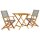 vidaXL 3-tlg. Bistro-Set Grau Poly Rattan und Massivholz