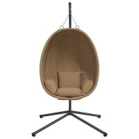 vidaXL H&auml;ngesessel Ei-Design mit St&auml;nder Taupe Stoff und Stahl