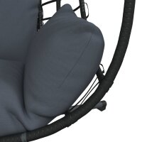 vidaXL H&auml;ngesessel Ei-Design mit St&auml;nder Anthrazit Rattan und Stahl