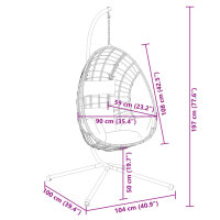 vidaXL H&auml;ngesessel Ei-Design mit St&auml;nder Anthrazit Rattan und Stahl