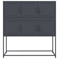 vidaXL Sideboard Anthrazit 100,5x39x107 cm Kaltgewalzter Stahl