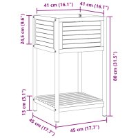 vidaXL Pflanzk&uuml;bel mit Ablage 45x45x80 cm Massivholz Akazie und Stahl