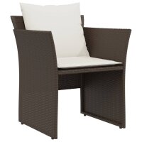 vidaXL Gartenstuhl mit Fu&szlig;hocker Braun Poly Rattan