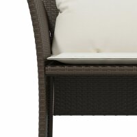 vidaXL Gartenstuhl mit Fu&szlig;hocker Braun Poly Rattan