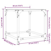 vidaXL Couchtische mit Glasplatte 2 Stk. Transparent 40x40x40 cm Stahl