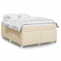 vidaXL Boxspringbett mit Matratze Creme 160x200 cm Stoff