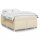 vidaXL Boxspringbett mit Matratze Creme 160x200 cm Stoff