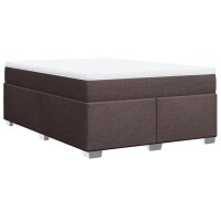 vidaXL Boxspringbett mit Matratze Dunkelbraun 140x200 cm Stoff