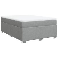 vidaXL Boxspringbett mit Matratze Hellgrau 140x200 cm Stoff