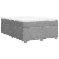 vidaXL Boxspringbett mit Matratze Hellgrau 140x200 cm Stoff