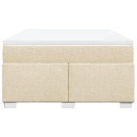 vidaXL Boxspringbett mit Matratze Creme 140x200 cm Stoff