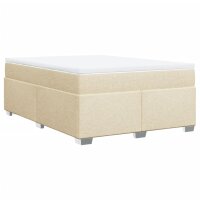 vidaXL Boxspringbett mit Matratze Creme 140x200 cm Stoff