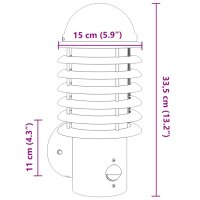 vidaXL Au&szlig;enwandleuchten mit Bewegungsmelder 2 Stk. Silbern Edelstahl