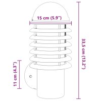 vidaXL Au&szlig;enwandleuchten 2 Stk. Schwarz Edelstahl