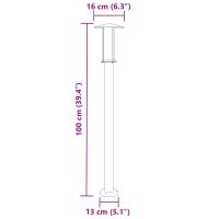 vidaXL Wegeleuchten 3 Stk. Schwarz 100 cm Edelstahl