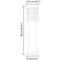 vidaXL Wegeleuchte Schwarz 60 cm Edelstahl